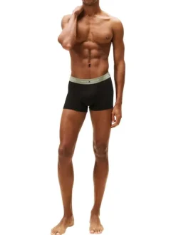Lot de 3 boxers classiques en coton noirs avec taille élastiquée