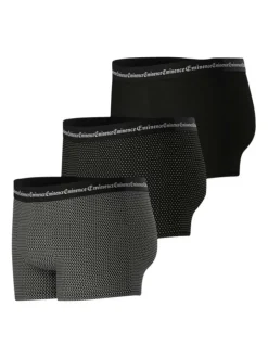 Lot de 3 boxers classiques en coton noirs imprimés à taille élastiquée