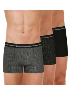 Lot de 3 boxers classiques en coton noirs imprimés à taille élastiquée