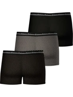 Lot de 3 boxers classiques en coton noirs à motifs avec le nom de la marque