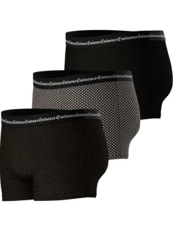 Lot de 3 boxers classiques en coton noirs à motifs avec le nom de la marque
