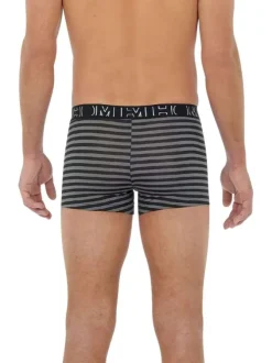Lot de 2 boxers classiques en coton noirs à rayures avec le nom de la marque