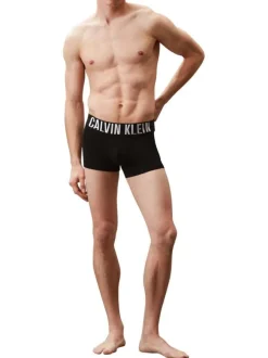Lot de 3 boxers classiques en coton noirs unis avec le nom de la marque