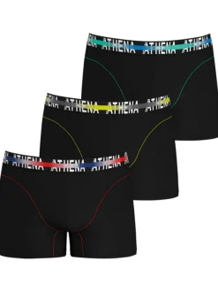 Lot de 3 Boxers classiques en coton noirs unis avec taille élastiquée
