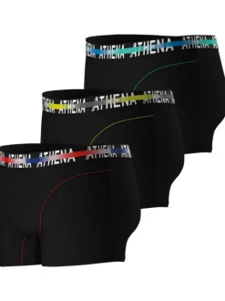 Lot de 3 Boxers classiques en coton noirs unis avec taille élastiquée