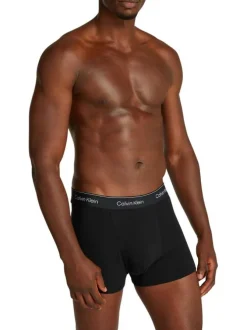 Lot de 3 boxers classiques en coton noirs unis avec une ceinture élastiquée