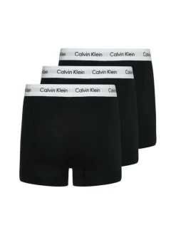 Lot de 3 Boxers classiques en coton noirs unis avec une coupe fermée