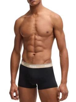 Lot de 3 boxers classiques en coton noirs unis avec une coupe fermée