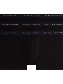 Lot de 3 boxers classiques en coton noirs unis avec une taille élastiquée