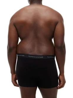 Lot de 3 boxers classiques en coton noirs unis avec une taille élastiquée