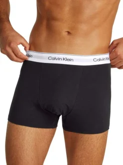 Lot de 3 boxers classiques en coton noirs unis à ceinture élastiquée blanche