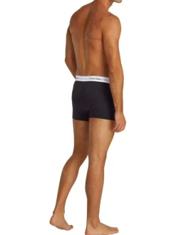 Lot de 3 boxers classiques en coton noirs unis à ceinture élastiquée blanche