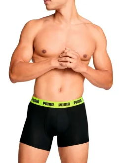 Lot de 3 boxers classiques en coton noirs unis à ceintures tricolores