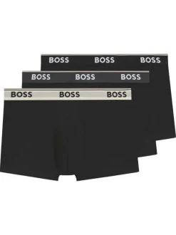 Lot de 3 boxers classiques en coton noirs unis à coupes fermées
