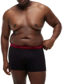 Lot de 3 boxers classiques en coton noirs unis dotés d'une taille élastiquée