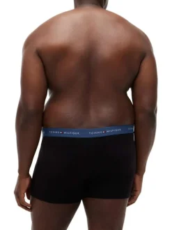 Lot de 3 boxers classiques en coton noirs unis dotés d'une taille élastiquée