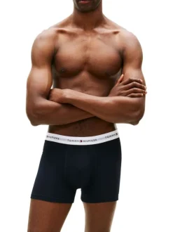 Lot de 3 boxers classiques en coton noirs unis pourvus d'une taille élastiquée