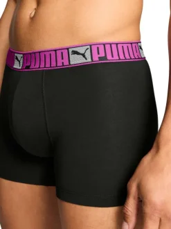 Lot de 2 boxers classiques en coton noirs unis pourvus d'une taille élastiquée