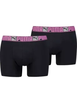 Lot de 2 boxers classiques en coton noirs unis pourvus d'une taille élastiquée
