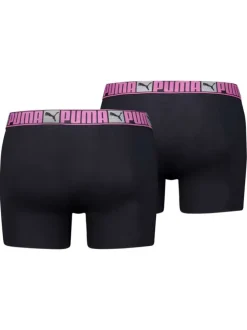 Lot de 2 boxers classiques en coton noirs unis pourvus d'une taille élastiquée