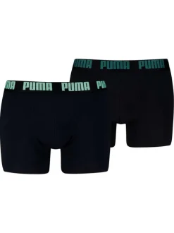 Lot de 2 boxers classiques en coton noirs unis pourvus d'une taille élastiquée