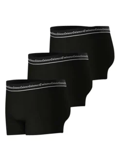 Lot de 3 boxers classiques en coton noirs unis à taille élastiquée