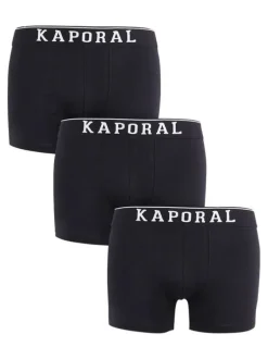 Lot de 3 boxers classiques en coton noirs unis à taille élastiquée