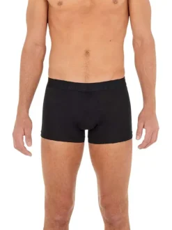 Lot de 3 boxers classiques en coton noir uni avec logos noirs