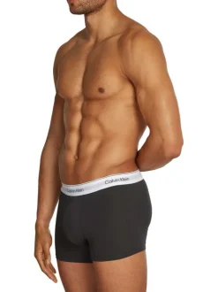 Lot de 3 Boxers classiques en coton noir uni avec une coupe fermée
