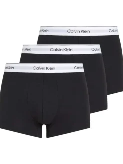 Lot de 3 Boxers classiques en coton noir uni avec une coupe fermée