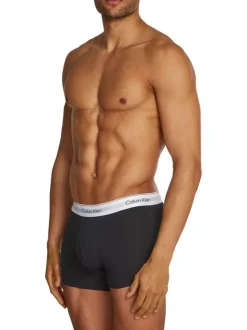 Lot de 3 Boxers classiques en coton noir uni avec une coupe fermée