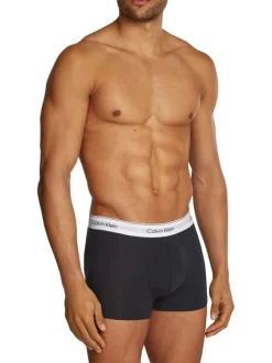 Lot de 3 Boxers classiques en coton noir uni avec une coupe fermée