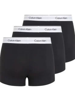 Lot de 3 Boxers classiques en coton noir uni avec une coupe fermée