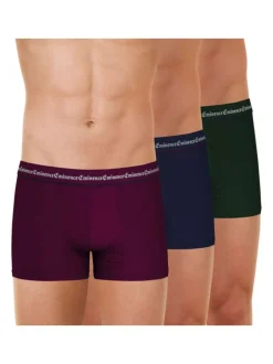 Lot de 3 boxers classiques en coton tricolore avec une coupe fermée