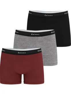 Lot de 3 boxers classiques en coton tricolores avec le nom de la marque