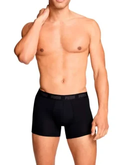 Lot de 3 boxers classiques en coton tricolores chinés avec le nom de la marque