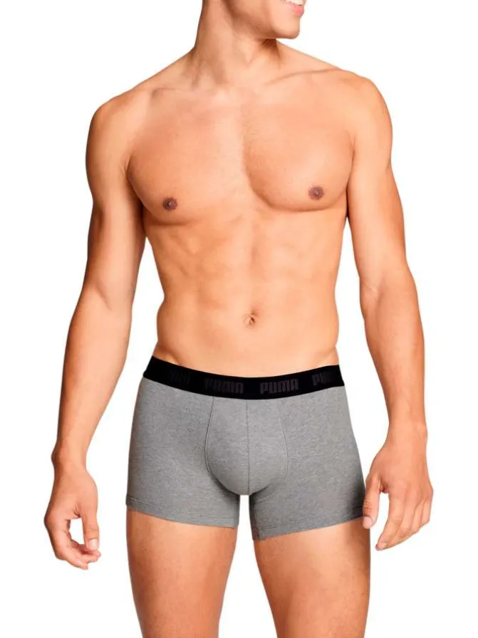 Lot de 3 boxers classiques en coton tricolores chinés avec le nom de la marque