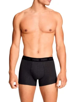Lot de 3 boxers classiques en coton tricolores chinés avec le nom de la marque