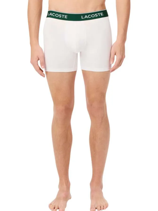 Lot de 3 boxers classiques en coton tricolores chinés avec le nom de la marque