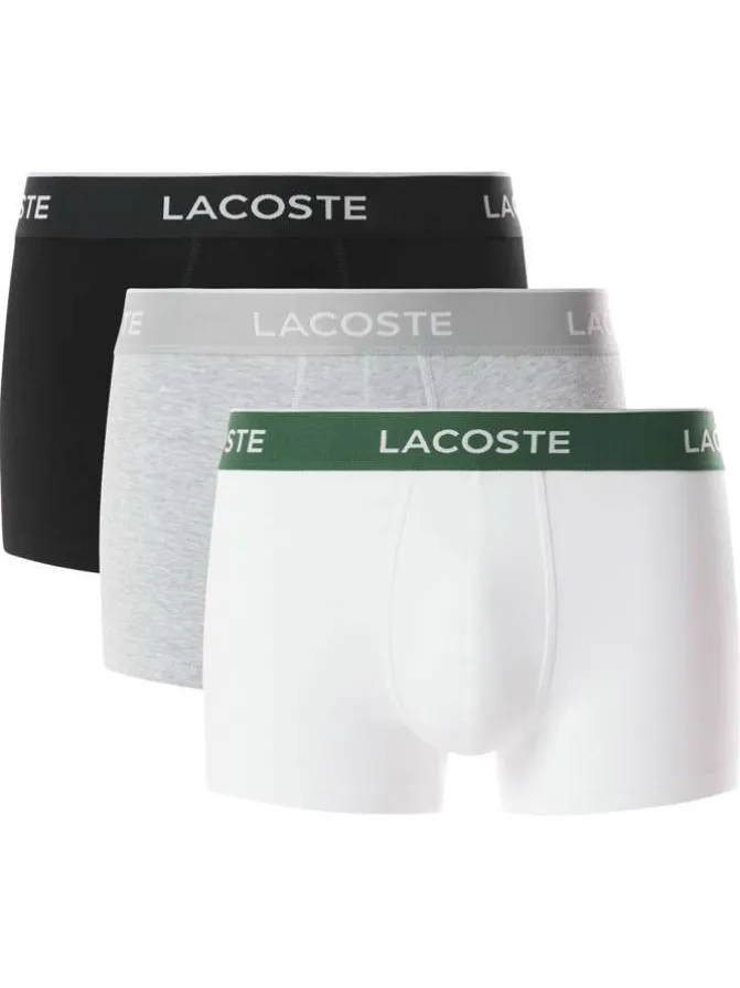Lot de 3 boxers classiques en coton tricolores chinés avec le nom de la marque