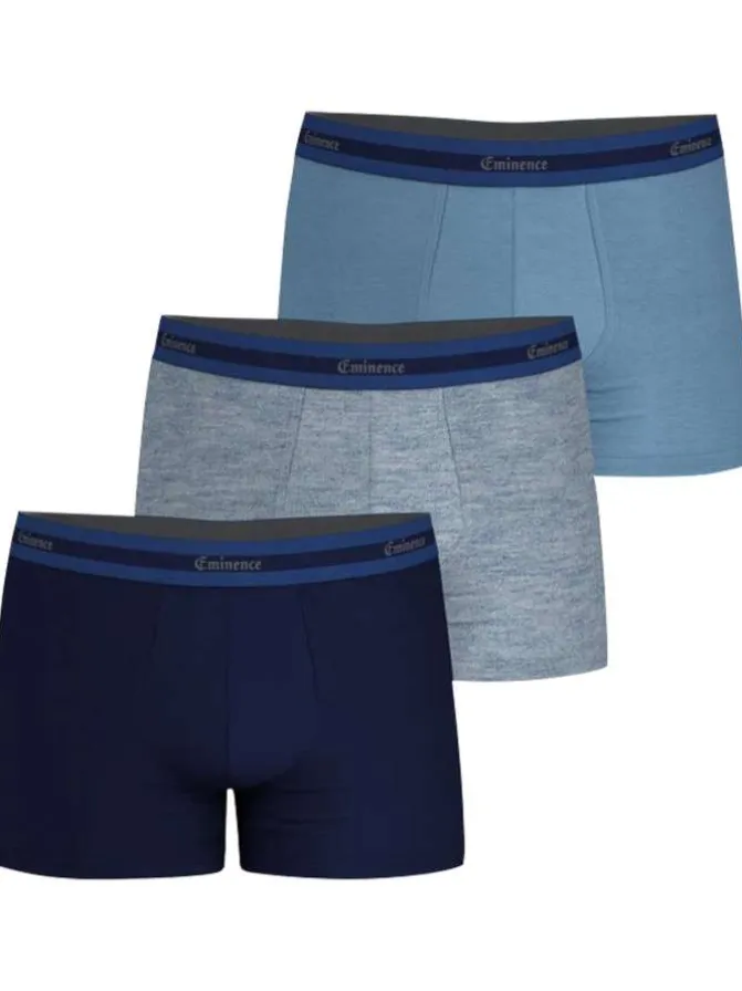 Lot de 3 boxers classiques en coton tricolores à taille élastiquée