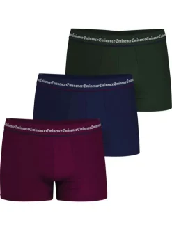 Lot de 3 boxers classiques en coton tricolores unis avec le nom de la marque