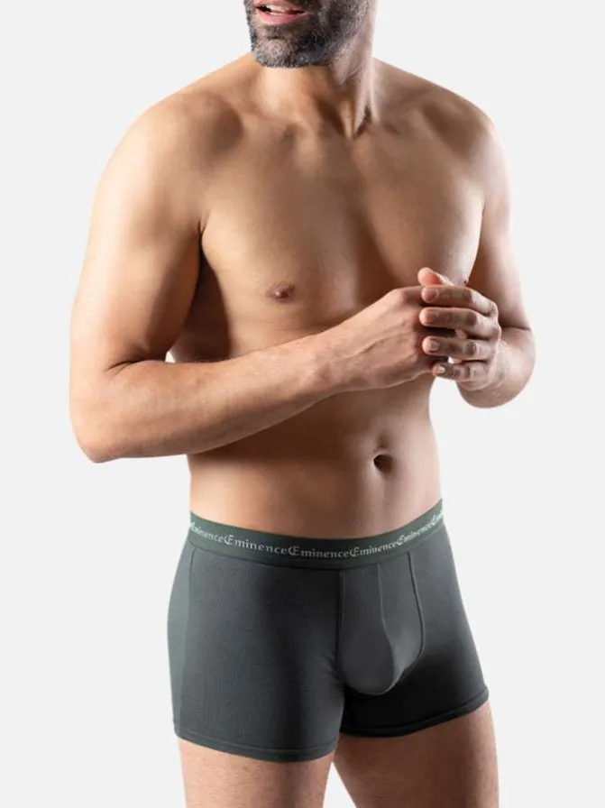 Lot de 3 boxers classiques en coton tricolores unis avec le nom de la marque