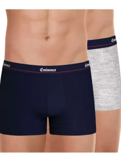 Lot de 2 Boxers classiques multicolores unis avec une coupe fermée