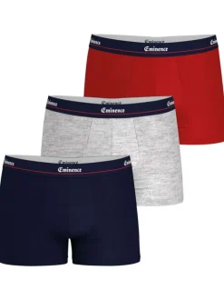 Lot de 3 Boxers classiques multicolores unis avec une coupe fermée