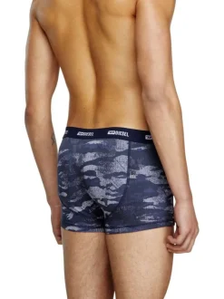 Lot de 3 boxers classiques noir et bleu en coton avec imprimé camouflage