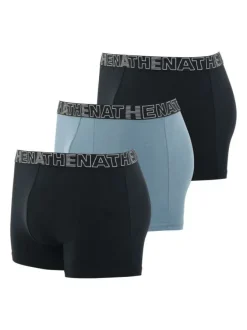 Lot de 3 boxers classiques noirs et gris en coton stretch à ceintures élastiquées