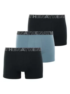 Lot de 3 boxers classiques noirs et gris en coton stretch à ceintures élastiquées