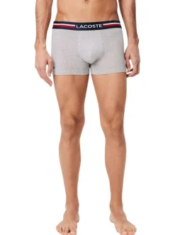 Lot de 3 boxers classiques tricolore en coton chinés à coupe fermée