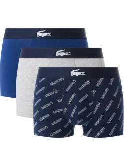 Lot de 3 boxers classiques tricolore en coton à coupe fermée